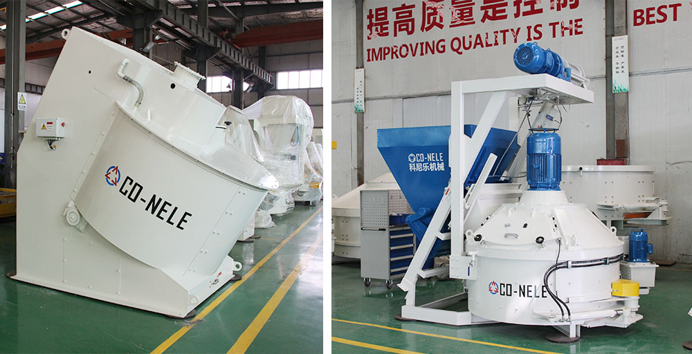 Planetary mixer for concrete block